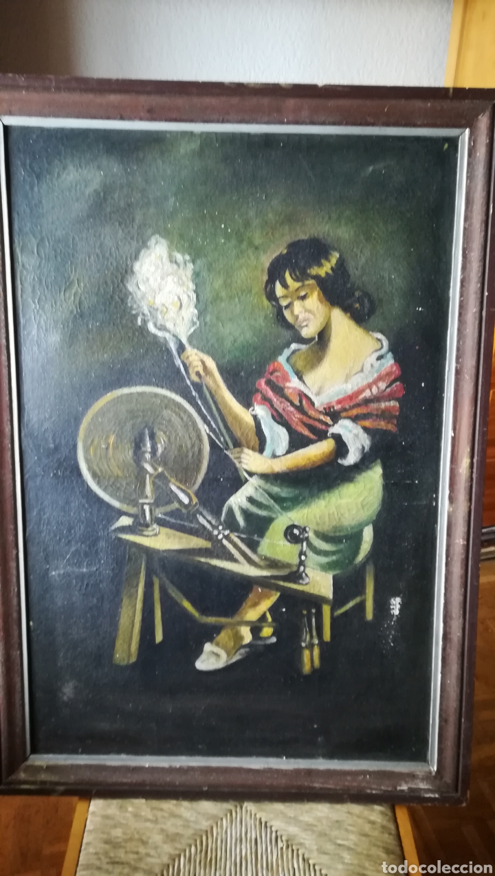 Arte: Antiguo &oacute;leo sobre lienzo - Foto 1