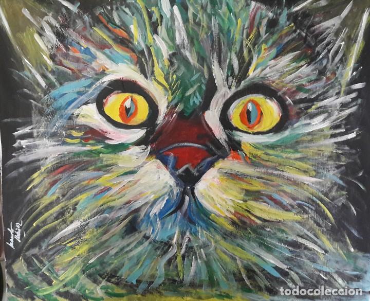 El Gato De Marzo Acrilico Sobre Lienzo 65 X 54 Kaufen Gemalde Direkt Vom Kunstler In Todocoleccion