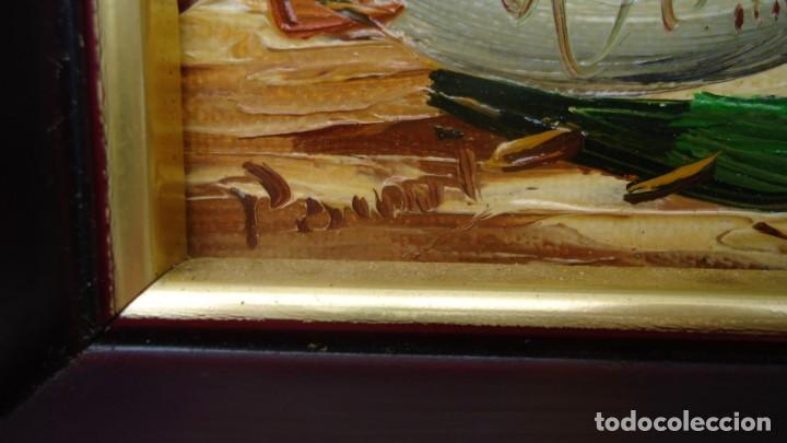 Arte: Antiguo lote de 2 oleos miniatura con firma - Foto 4 - 162560990