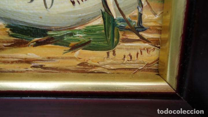 Arte: Antiguo lote de 2 oleos miniatura con firma - Foto 5 - 162560990