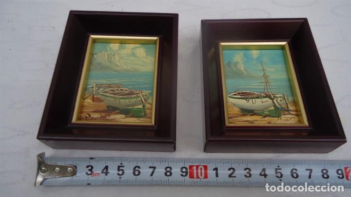 Arte: Antiguo lote de 2 oleos miniatura con firma - Foto 8 - 162560990