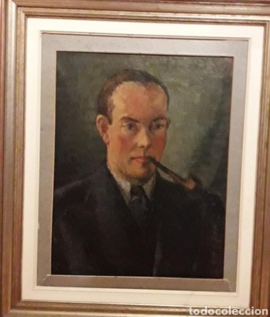 Arte: Antiguo Oleo pintura lienzo