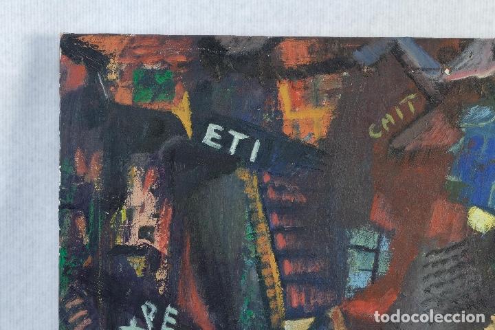 Arte: Isabel Serrahima (1934-1999) &oacute;leo sobre lienzo Composici&oacute;n - Foto 3
