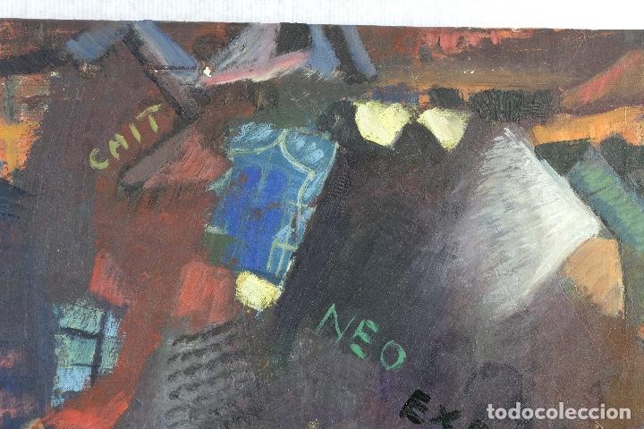 Arte: Isabel Serrahima (1934-1999) &oacute;leo sobre lienzo Composici&oacute;n - Foto 5