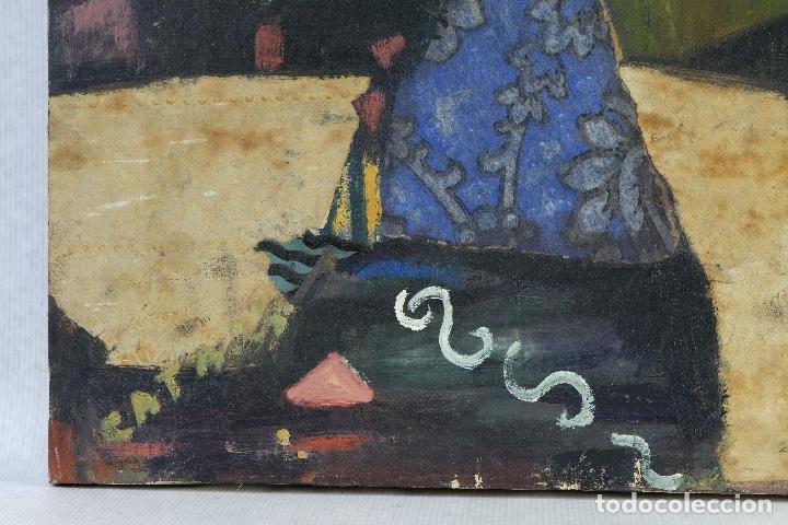 Arte: Isabel Serrahima (1934-1999) &oacute;leo sobre lienzo Composici&oacute;n - Foto 11
