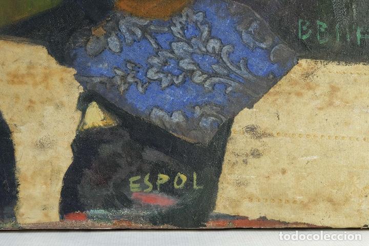 Arte: Isabel Serrahima (1934-1999) &oacute;leo sobre lienzo Composici&oacute;n - Foto 12