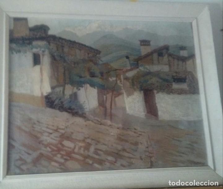 Arte: Salvador Victoria Marz(Rubielos de Mora,Teruel 1928-Alcala de Henares 1994) Vista de pueblo