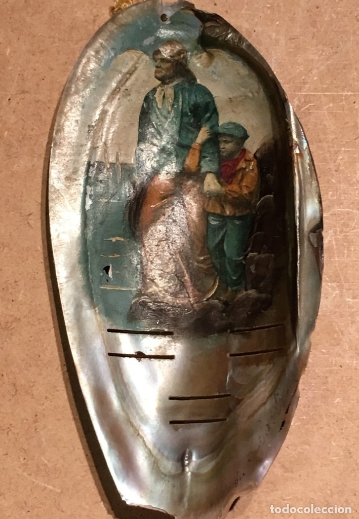 Arte: Concha pintada con marinero con ni&ntilde;o - Foto 3