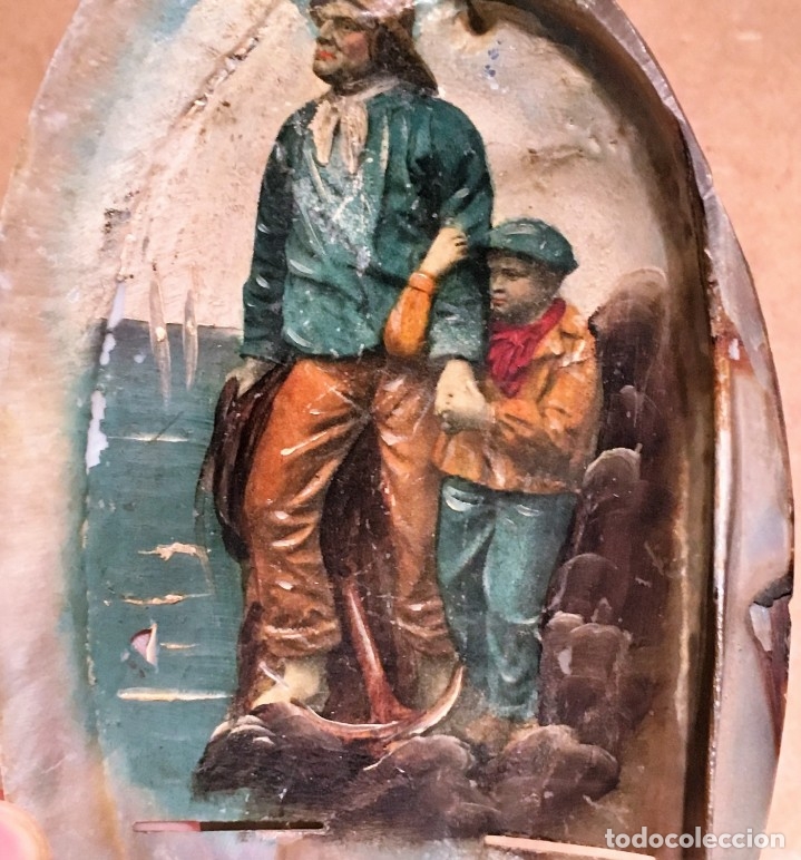 Arte: Concha pintada con marinero con ni&ntilde;o - Foto 7