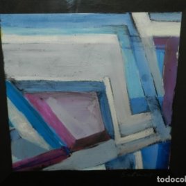 (M) Óleo del Pintor Manuel Salinas - Abstracto, óleo enmarcado de época