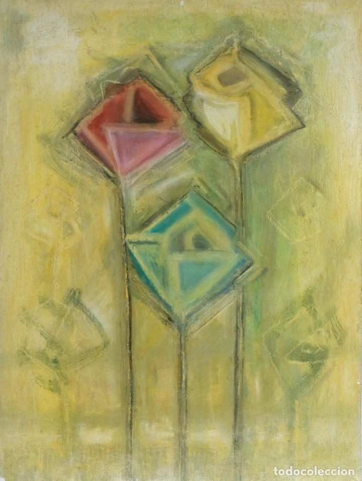 Arte: &Oacute;leo sobre t&aacute;blex Rosas siglo XX - Foto 1