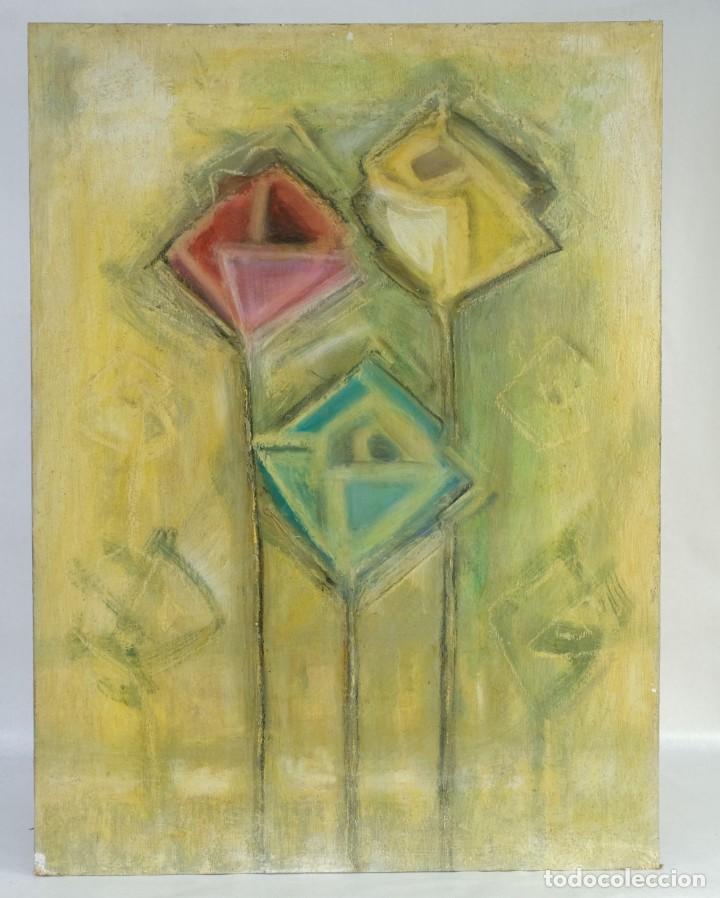 Arte: &Oacute;leo sobre t&aacute;blex Rosas siglo XX - Foto 2