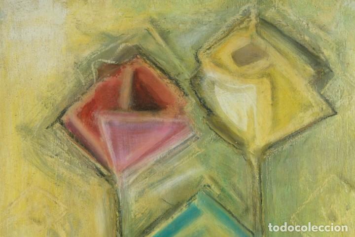Arte: &Oacute;leo sobre t&aacute;blex Rosas siglo XX - Foto 3