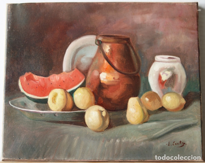 Arte: Oleo de un bodeg&oacute;n firmado E.CORTES - Foto 1