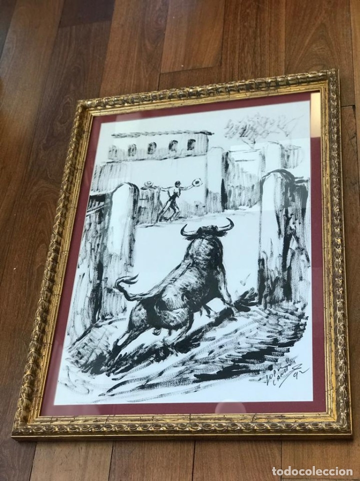Arte: TORO EN CORRALES. LOPEZ CANITO . - Foto 3