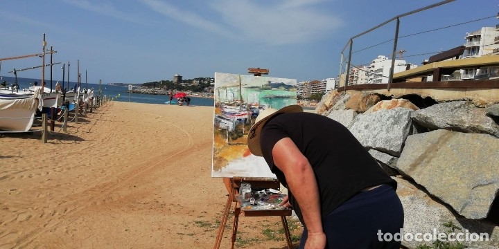 Arte: Barcas varadas.Oleo original - Foto 3