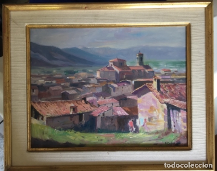 Arte: &Aacute;ngel Codinach, paisaje de Gerona, 42x38 cms - Foto 1