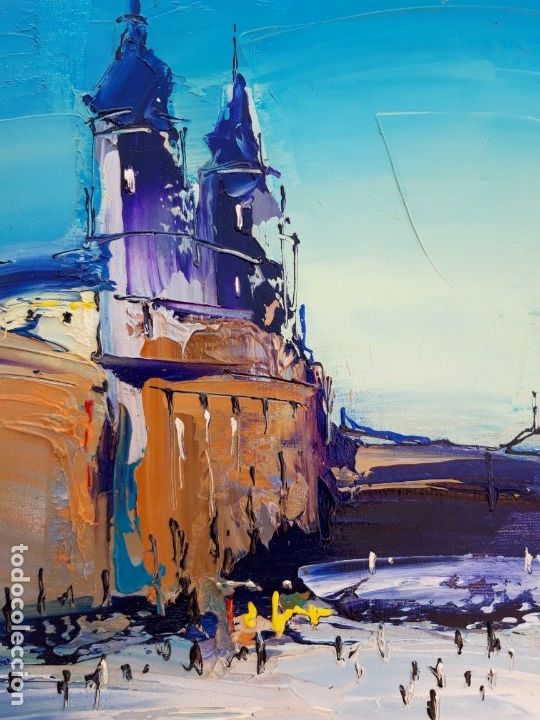Arte: cuadro al oleo sobre lienzo ,,Madrid catedral,, - Foto 3