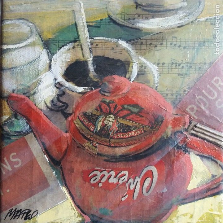 Arte: MATEO Collage (Tetera Ch&eacute;rie 20x20 cms) - Foto 1