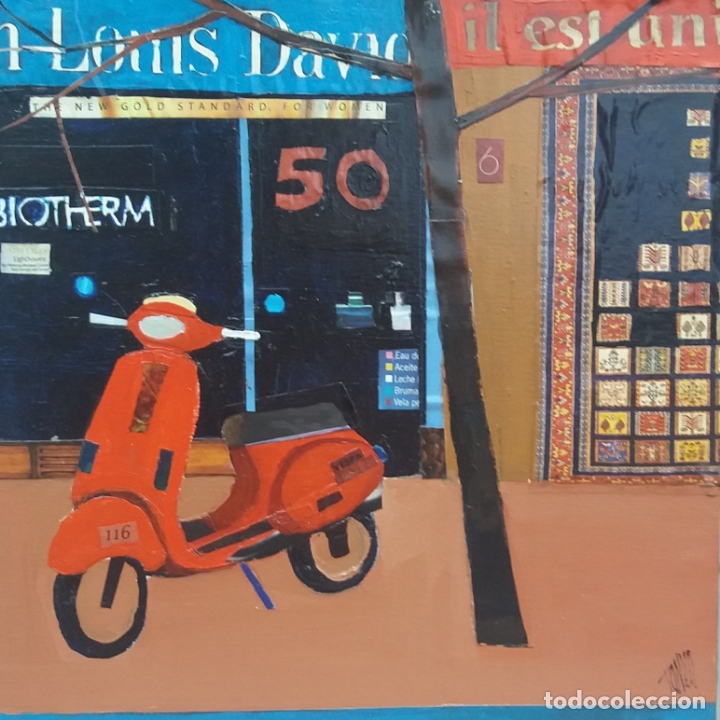 Arte: TONICO Collage (moto-vespa 30x30 cms)