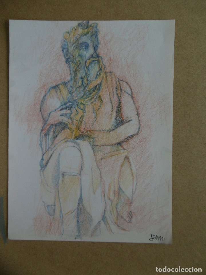 Arte: Moises. Lapices de colore sobre papel - Foto 1