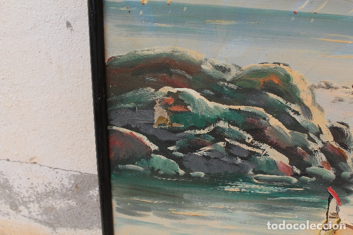 Arte: marina original anonima, oleo - lienzo - Foto 3