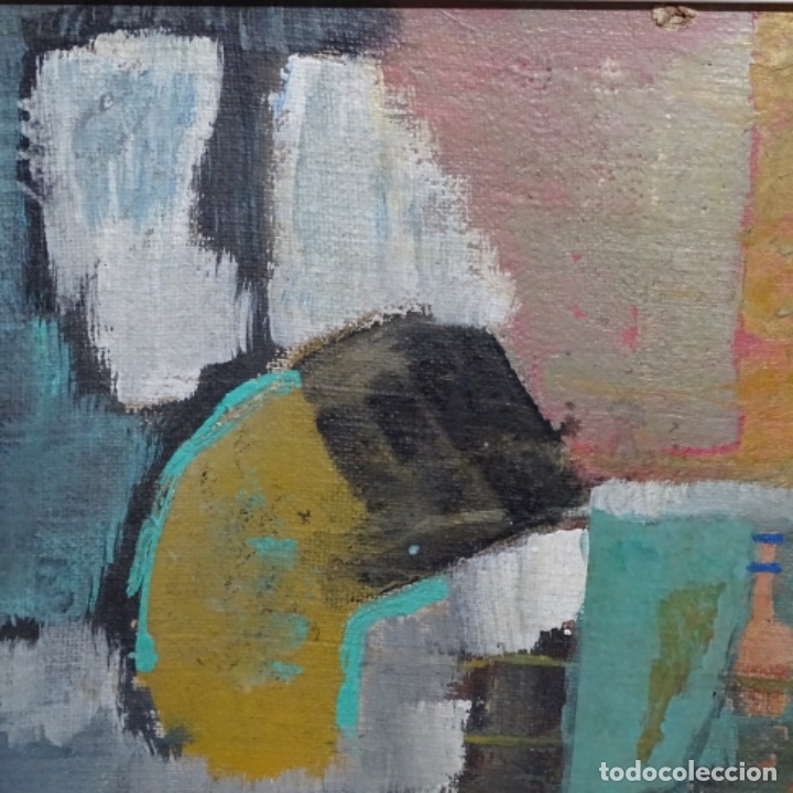 Arte: &Oacute;leo abstracto sobre tablex anonimo. - Foto 3