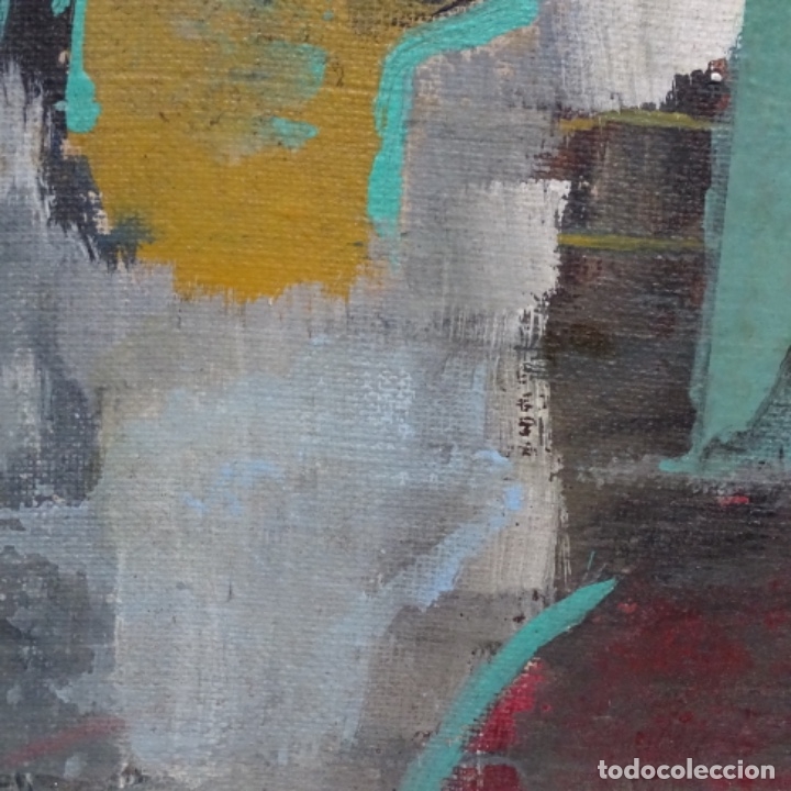 Arte: &Oacute;leo abstracto sobre tablex anonimo. - Foto 7