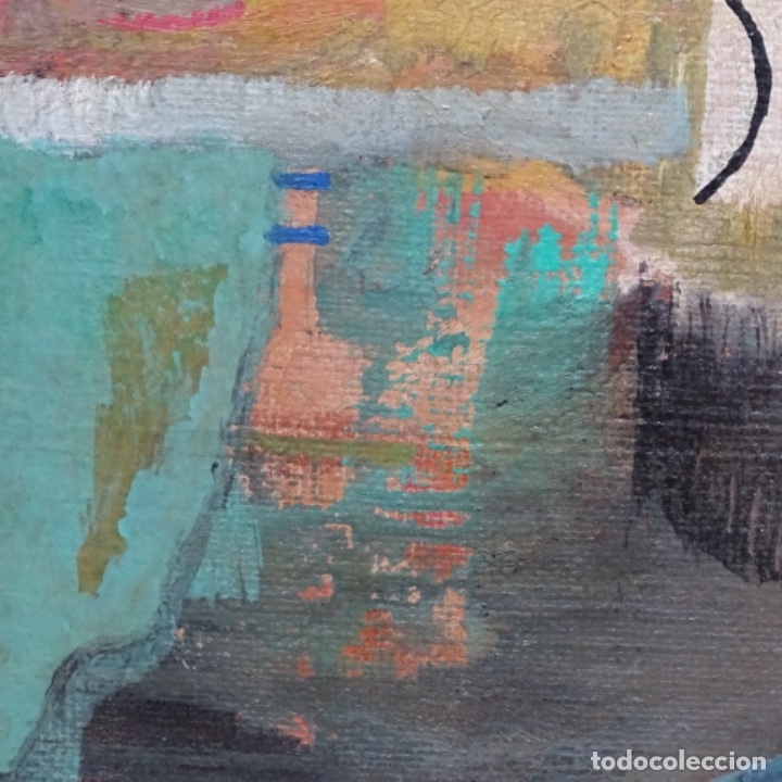 Arte: &Oacute;leo abstracto sobre tablex anonimo. - Foto 9