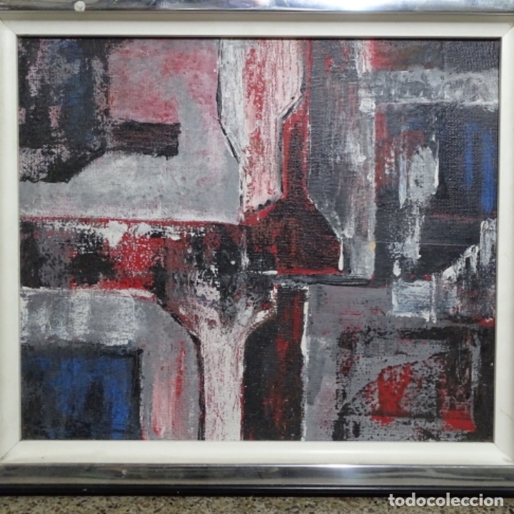Arte: &Oacute;leo abstracto sobre tablex anonimo. - Foto 1