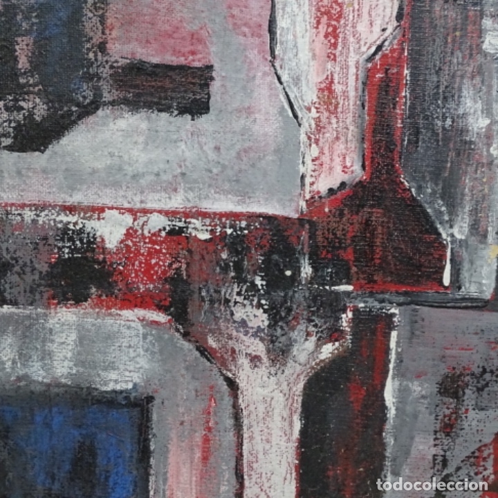 Arte: &Oacute;leo abstracto sobre tablex anonimo. - Foto 3