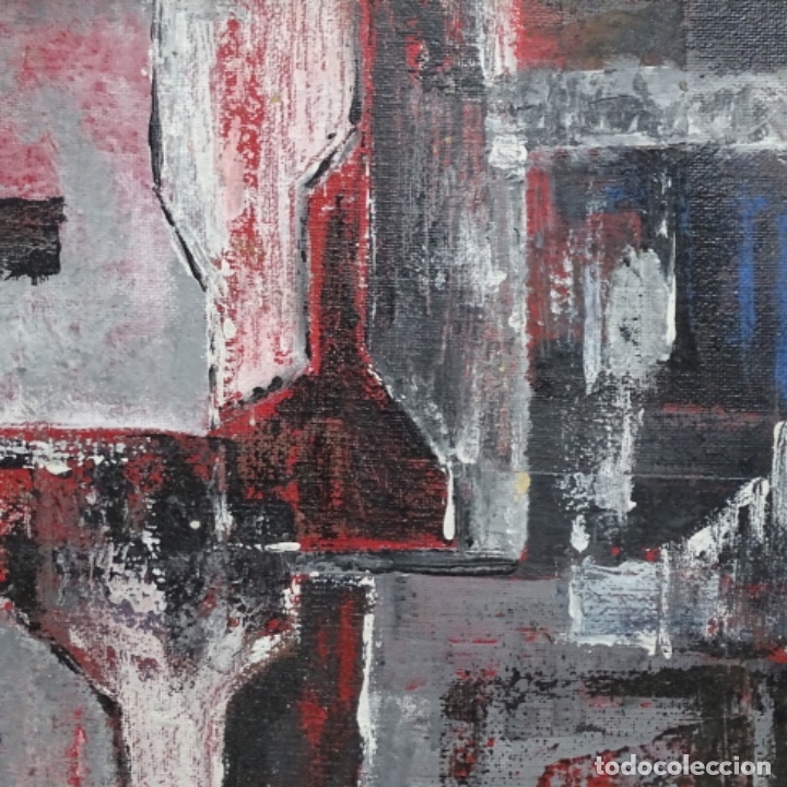Arte: &Oacute;leo abstracto sobre tablex anonimo. - Foto 4