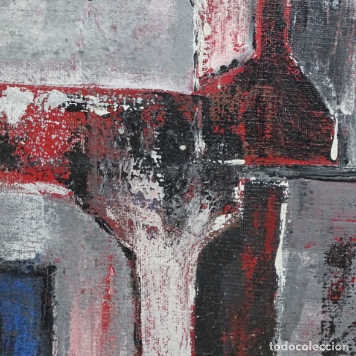 Arte: &Oacute;leo abstracto sobre tablex anonimo. - Foto 5