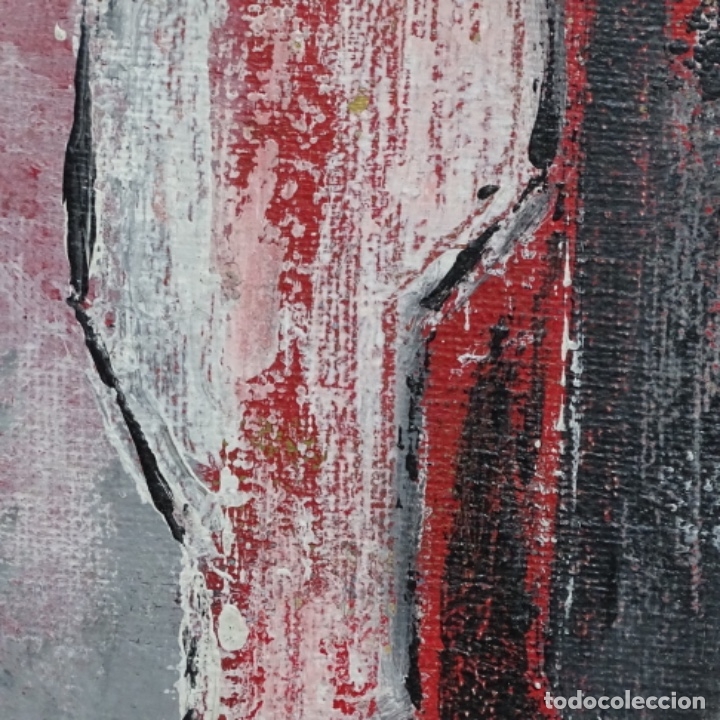 Arte: &Oacute;leo abstracto sobre tablex anonimo. - Foto 7