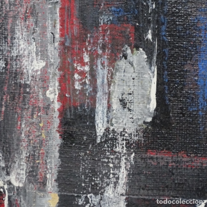 Arte: &Oacute;leo abstracto sobre tablex anonimo. - Foto 8