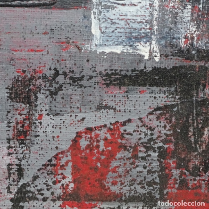 Arte: &Oacute;leo abstracto sobre tablex anonimo. - Foto 9