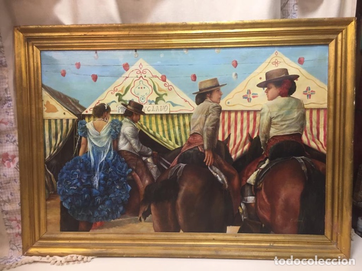 Arte: Oportunidad. &Oacute;leo sobre lienzo Feria de Sevilla. Firmado