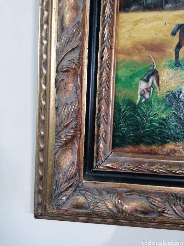 Arte: Pintura en tabla con marc&oacute; dorado - Foto 2