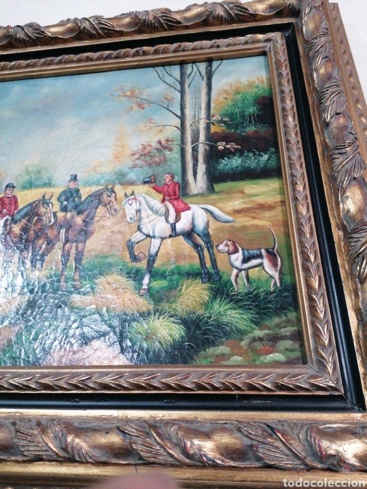 Arte: Pintura en tabla con marc&oacute; dorado - Foto 3