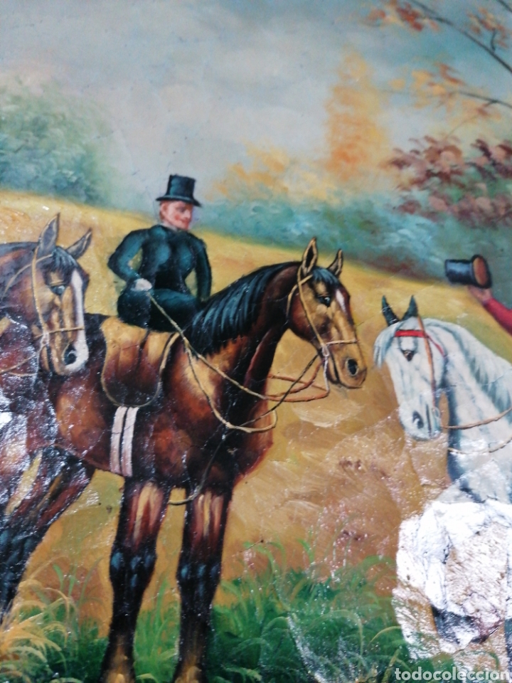Arte: Pintura en tabla con marc&oacute; dorado - Foto 4