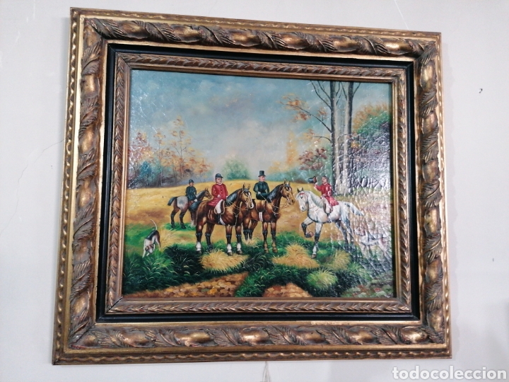 Arte: Pintura en tabla con marc&oacute; dorado - Foto 1