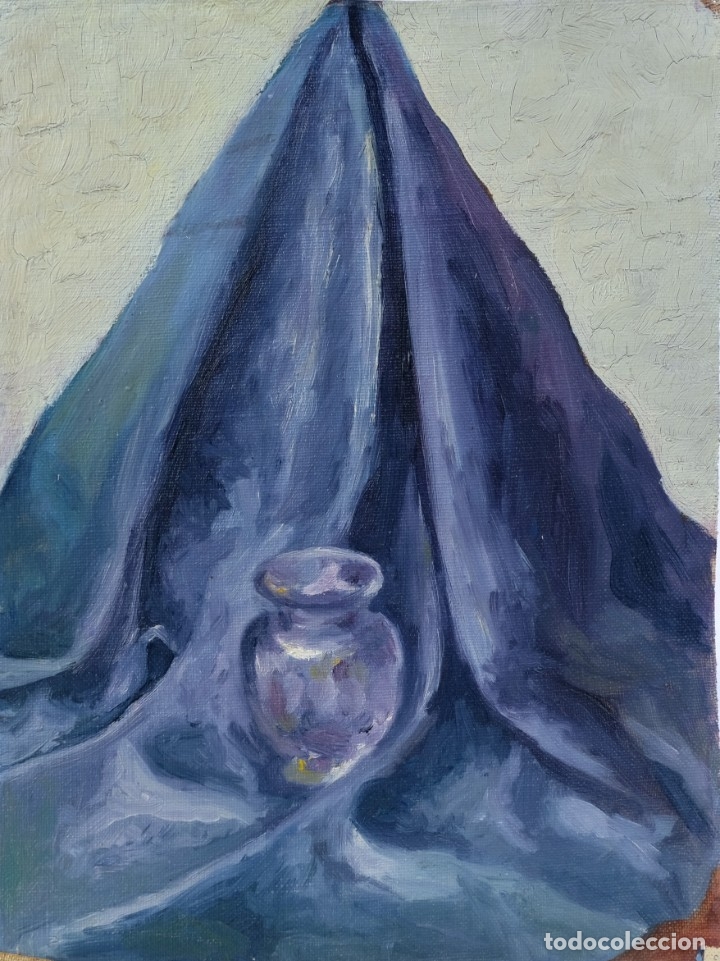 Arte: &Oacute;leo sobre lienzo Bodeg&oacute;n Jarr&oacute;n 1945 - Foto 1