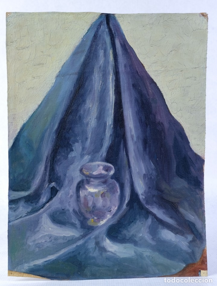 Arte: &Oacute;leo sobre lienzo Bodeg&oacute;n Jarr&oacute;n 1945 - Foto 2