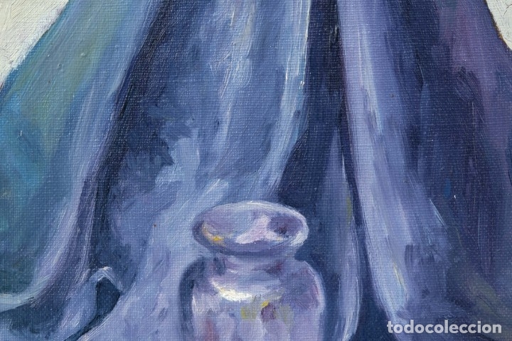 Arte: &Oacute;leo sobre lienzo Bodeg&oacute;n Jarr&oacute;n 1945 - Foto 4