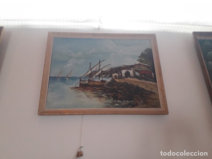 Arte: Cuadro &oacute;leo sobre lienzo a&ntilde;os 60 - Foto 2