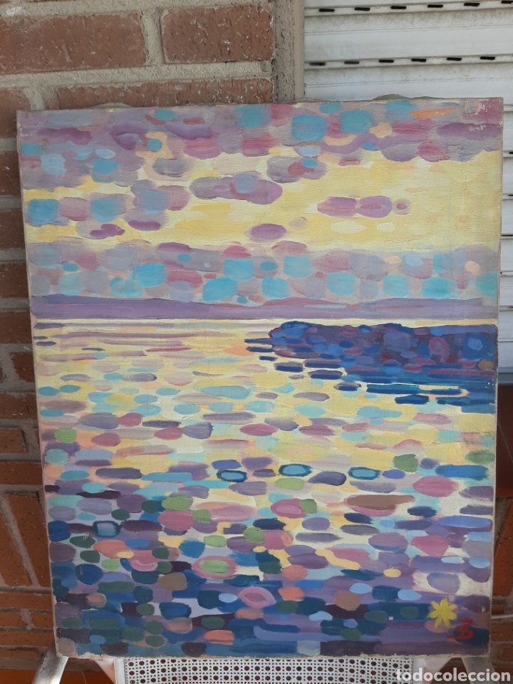 Kunst: Atardecer en pedre&ntilde;a oloe sobre lienzo