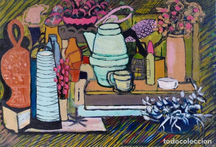 Arte: Isabel Serrahima (1934-1999) &Oacute;leo sobre lienzo Bodeg&oacute;n objetos - Foto 1