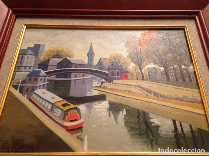 Arte: Ciudad con rio y puente - Foto 1