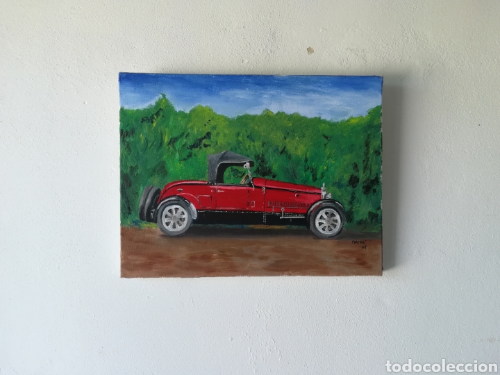 Arte: Cuadro al oleo de coche antiguo - Foto 2