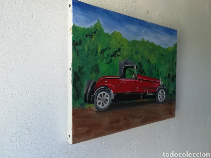 Arte: Cuadro al oleo de coche antiguo - Foto 3